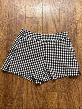 Gap Gingham Shorts Black White Preppy High Rise Tailored Shorts Women 12 Classic
